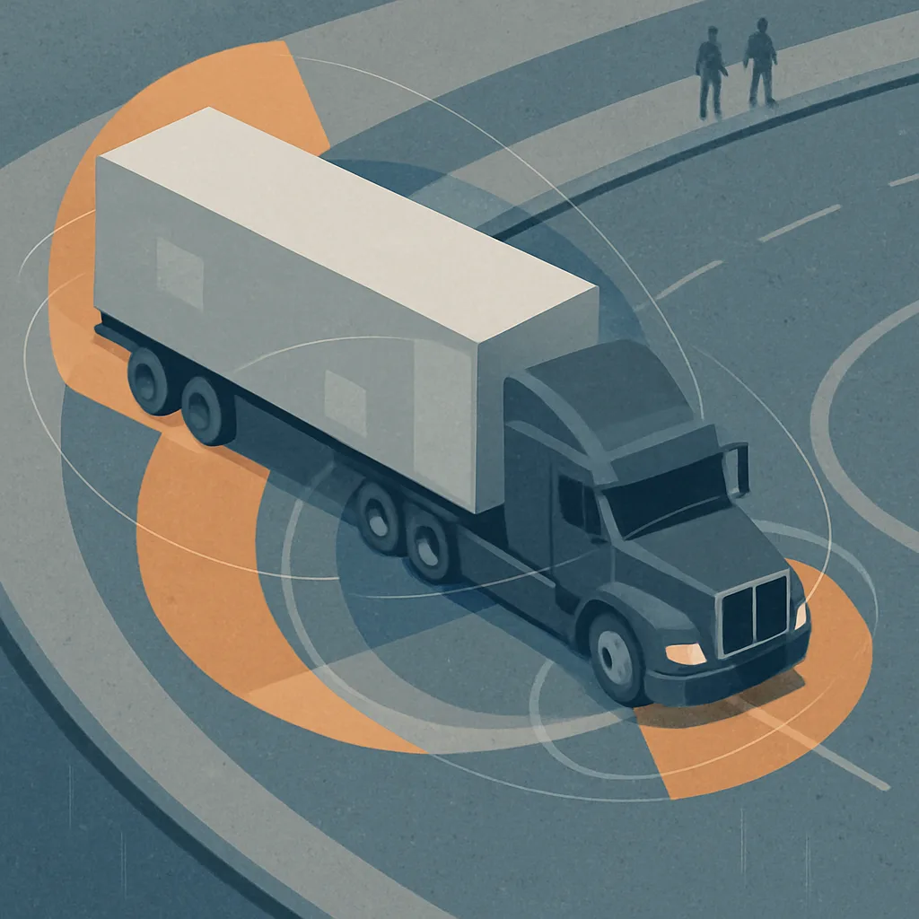 Illustration of trailer dynamics and braking in a jackknife truck crash near Annapolis