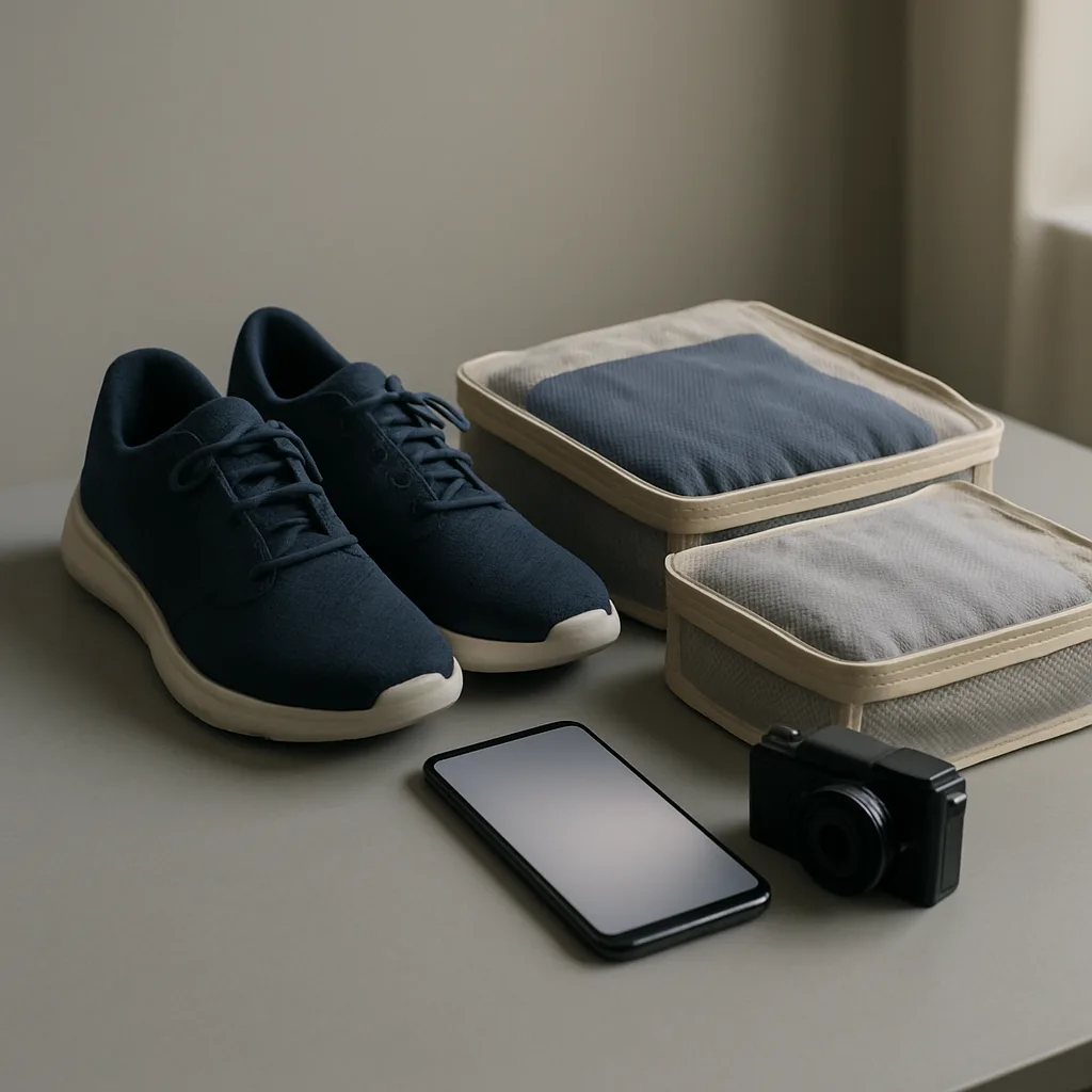Preserved shoes, clothing, and phone documenting Maryland slip and fall evidence