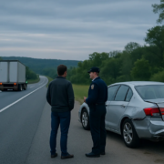 Commercial truck hit-and-run scene near Annapolis, Maryland