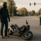 Rideshare vehicle and motorcycle after an Annapolis motorcycle collision