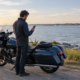 Motorcyclist reviewing coverage after an underinsured motorist motorcycle accident in Maryland